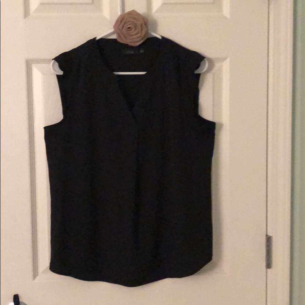 Black sleeveless blouse